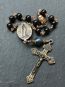 Stella Maris Auto Rosary - Garnet and Bronze - One Decade Rosary - Car Rosary CeCeAgnes