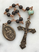 Load image into Gallery viewer, Tiny Our Lady of Carmel Rosary - Sacred Heart Hematite Single Decade Rosary CeCeAgnes
