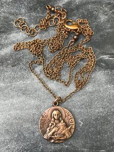 Saint Lucy Solid Bronze Necklace