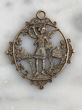 Load image into Gallery viewer, Medal - Saint Michael - Bronze or Sterling Silver - Antique Reproduction 1074 CeCeAgnes Rosary Parts
