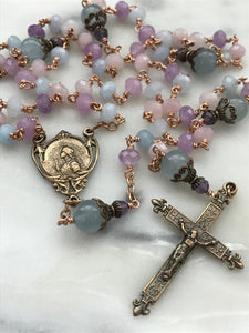 Joan of Arc Petite Pastel Gemstone Rosary - Dream Quartz and Bronze - CeCeAgnes