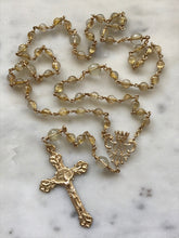 Load image into Gallery viewer, 14K Gold Rosary Medals - Gold Rutilated Titanium Quartz - CeCeAgnes
