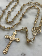 Load image into Gallery viewer, 14K Gold Rosary Medals - Gold Rutilated Titanium Quartz - CeCeAgnes
