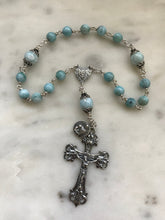 Load image into Gallery viewer, Saint Anne Chaplet - Grandmother's Chaplet - Sterling Silver, Larimar Rosary CeCeAgnes
