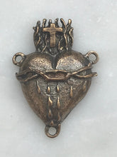 Load image into Gallery viewer, Large Sacred Heart Rosary Center: 1007 Bronze Antique Reproduction
