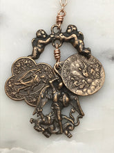 Load image into Gallery viewer, Angels Pocket Rosary - Moonstone and Bronze - Archangels Rosary - Michael, Gabriel, Raphael CeCeAgnes
