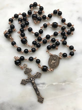 Load image into Gallery viewer, Black Onyx Rosary - Bronze Medals - Pardon Crucifix CeCeAgnes
