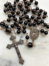 Load image into Gallery viewer, Black Onyx Rosary - Bronze Medals - Pardon Crucifix CeCeAgnes
