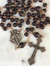 Load image into Gallery viewer, Saint Michael Rosary - Garnet and Bronze CeCeAgnes
