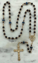 Load image into Gallery viewer, Heirloom 14K Gold Rosary - Garnet and Kyanite - Catholic Gift
