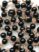 Load image into Gallery viewer, Black Onyx Rosary - Bronze Medals - Pardon Crucifix CeCeAgnes
