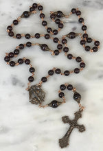 Load image into Gallery viewer, Saint Michael Rosary - Garnet and Bronze CeCeAgnes
