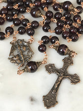 Load image into Gallery viewer, Saint Michael Rosary - Garnet and Bronze CeCeAgnes
