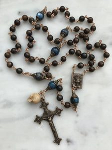 Bronze Rosary - Memento Mori - Bronzite and Kyanite CeCeAgnes