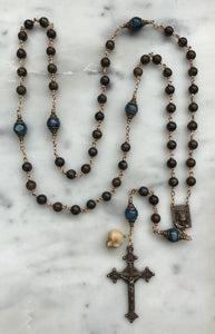 Bronze Rosary - Memento Mori - Bronzite and Kyanite CeCeAgnes