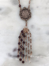 Load image into Gallery viewer, Divine Mercy Beaded Tassel Rear View Mirror Accessory Auto Rosary
