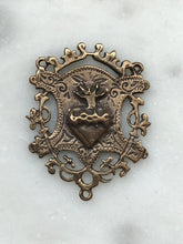 Load image into Gallery viewer, Sacred Heart Rosary Center - Bronze or Sterling Silver - Antique Reproduction 1299 CeCeAgnes Rosary Parts
