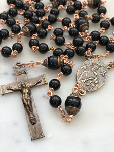 Black Onyx Rosary - Bronze - OL of Good Hope CeCeAgnes