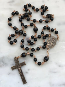 Black Onyx Rosary - Bronze - OL of Good Hope CeCeAgnes