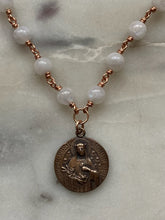 Load image into Gallery viewer, Saint Rose of Lima Necklace - Solid Bronze and Moonstone
