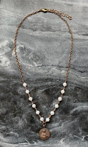 Saint Rose of Lima Necklace - Solid Bronze and Moonstone