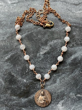 Load image into Gallery viewer, Saint Rose of Lima Necklace - Solid Bronze and Moonstone
