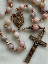 Load image into Gallery viewer, Saint Therese Chaplet - Pink Opal  - Roses Crucifix - Bronze CeCeAgnes
