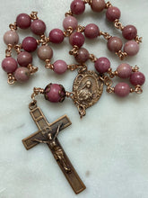 Load image into Gallery viewer, Saint Therese Chaplet - Rhodonite  - Roses Crucifix - Bronze CeCeAgnes
