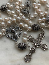 Load image into Gallery viewer, Freshwater Pearl Rosary - Sterling Silver - Sterling Silver Medals and beads - Art Nouveau Center
