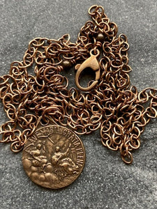 Saint Gabriel Solid Bronze Necklace