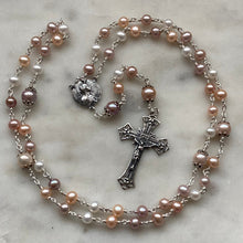 Load image into Gallery viewer, Petite Heirloom Rosary - Sterling Silver - Freshwater Pearl
