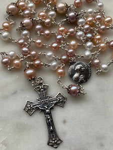 Petite Heirloom Rosary - Sterling Silver - Freshwater Pearl