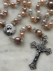 Petite Heirloom Rosary - Sterling Silver - Freshwater Pearl