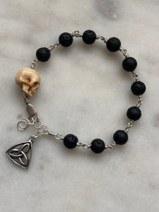 Memento Mori Celtic Rosary Bracelet - All Sterling - Wire-wrapped CeCeAgnes