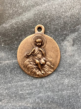 Load image into Gallery viewer, Medal - Infant Jesus - Christmas - Bronze or Sterling Silver - Antique Reproduction 447 CeCeAgnes Rosary Parts
