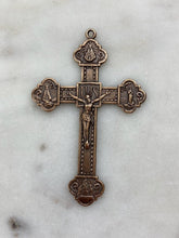 Load image into Gallery viewer, Crucifix Pendant - Stella Maris - Bronze  - Antique Reproduction 1166 CeCeAgnes Rosary Parts
