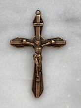 Load image into Gallery viewer, Crucifix Pendant - Bronze  - Antique Reproduction 653 CeCeAgnes Rosary Parts
