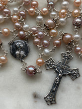 Load image into Gallery viewer, Petite Heirloom Rosary - Sterling Silver - Freshwater Pearl
