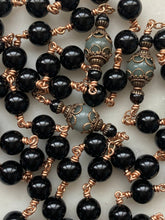 Load image into Gallery viewer, Large Black Onyx and Emerald Rosary - Bronze Medals CeCeAgnes
