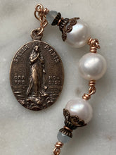 Load image into Gallery viewer, Stella Maris Chaplet - Bronze - Aquamarine and Freshwater Pearls CeCeAgnes
