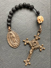 Load image into Gallery viewer, Memento Mori Our Lady of Guadalupe Tenner - Bronze and leather - Penal Pocket Rosary
