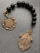 Load image into Gallery viewer, North American Martyrs Tenner - Bronze and leather - Pocket Rosary
