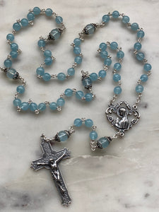 Aquamarine Rosary - Sterling Silver - CeCeAgnes