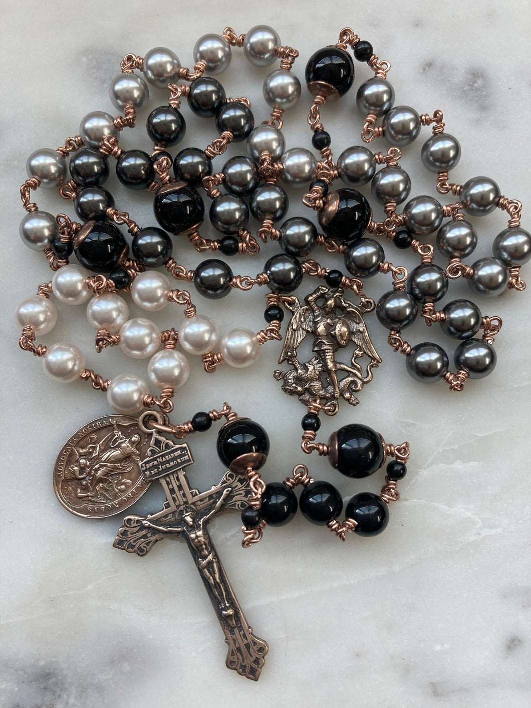 Large Holy Souls Rosary - Purgatory to Heaven - Ombré - Saint Michael CeCeAgnes