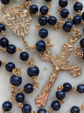 Load image into Gallery viewer, 14K Gold Rosary - Sapphire - CeCeAgnes
