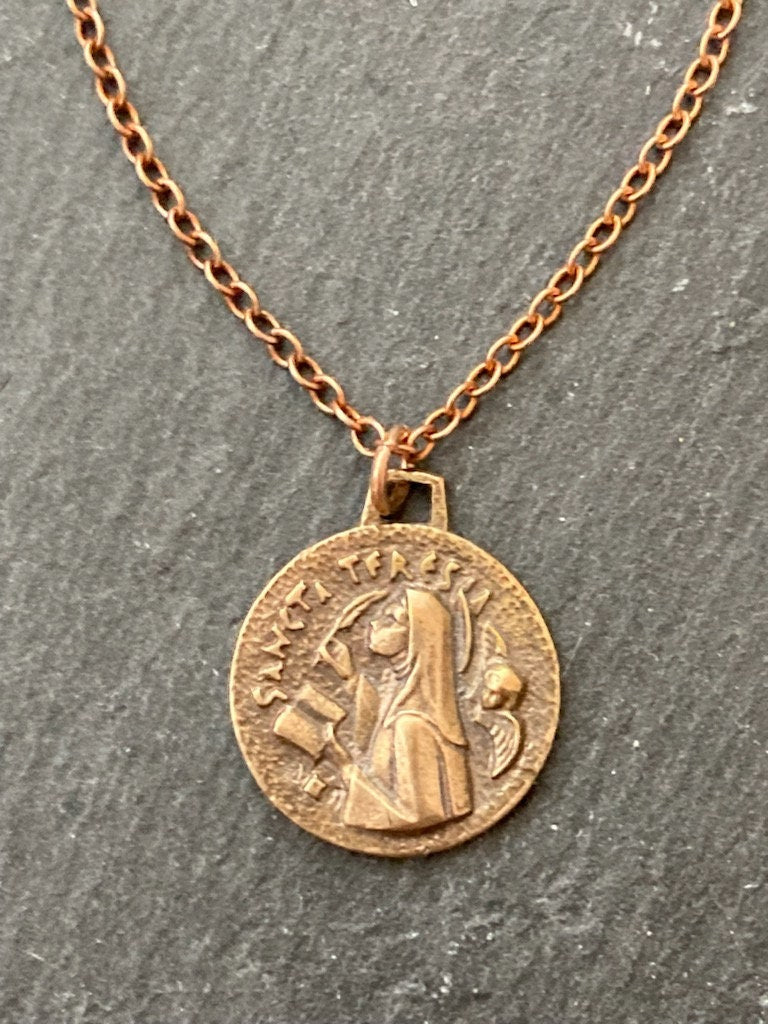 Saint Teresa of Avila Solid Bronze Necklace