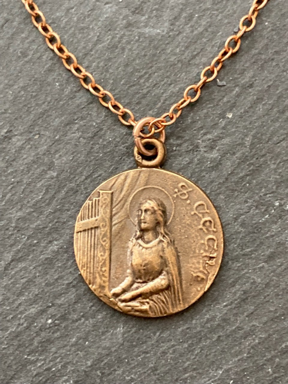 Saint Cecila Solid Bronze Necklace