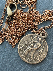 Guardian Angel Solid Bronze Necklace