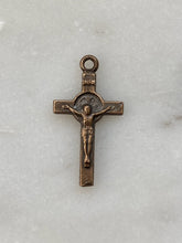 Load image into Gallery viewer, Petite Saint Benedict Crucifix - Sterling Silver or Bronze - 1562 CeCeAgnes Rosary Parts
