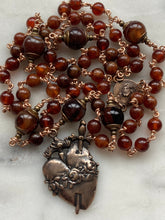 Load image into Gallery viewer, Immaculate Heart Rosary - Spessartite Garnet Gemstones and Bronze CeCeAgnes
